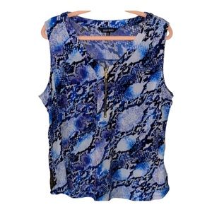 Ellen Tracy Animal Print Tank Top Blouse Size XL